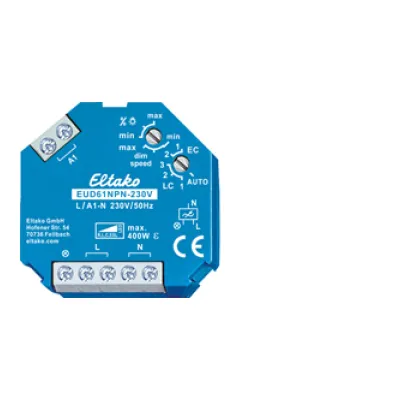 Eltako Universal-Dimmschalter EUD61NPN-230V | 230V | Power MOSFET bis 400W | Für LED & ESL dimmbar | Unterputz | Blau