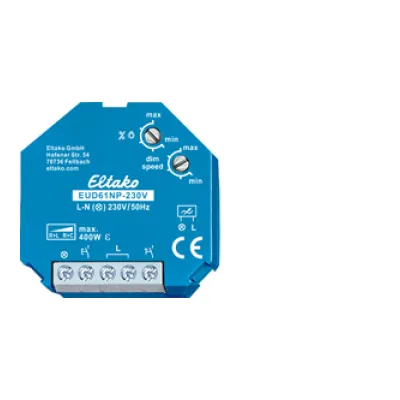 Eltako Universal-Dimmschalter EUD61NP-230V | 230V ohne N-Anschluss | Power MOSFET bis 400W | Einbau