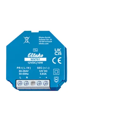 Eltako Weitbereichs-Schaltnetzteil WNT61-12VDC/10W 12V DC 1A | 88-264V AC | 10W | IP20 | Einbau | Kurzschlussfest