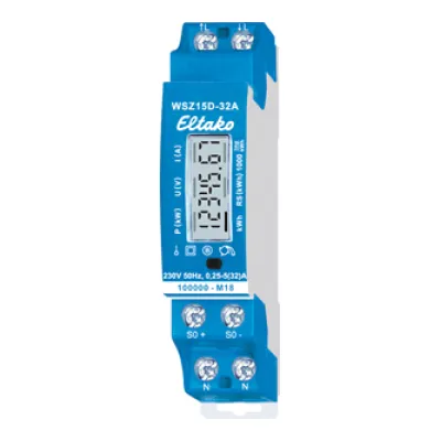 Eltako WSZ15D-32A | MID Wechselstromzähler | 32A | 1-phasig | digital | S0 | geeicht | 230V | IP20