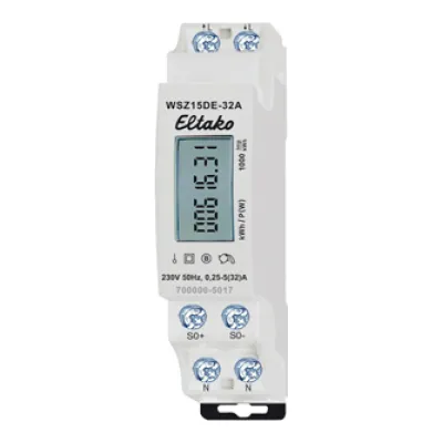 Eltako Wechselstromzähler WSZ15DE-32A | 32A | 1-phasig | digital | S0-Ausgang | Hutschiene | 230V
