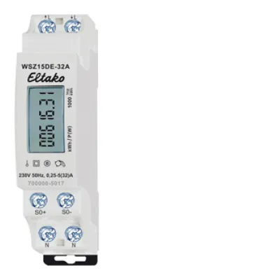 Eltako Wechselstromzähler WSZ15DE-32A | 32A | 1-phasig | digital | S0-Ausgang | Hutschiene | 230V