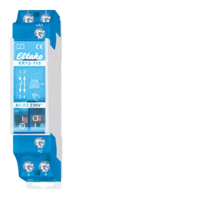 Eltako Installationsschütz XR12-110-230V | 25A | 1 Schließer 1 Öffner | DIN-EN 60715 | 1TE | Reiheneinbau