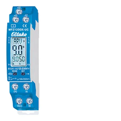 Eltako MFZ12DDX-UC | Multifunktions-Zeitrelais | 1 Wechsler | 18 Funktionen | 8–230V AC/DC | Hutschiene | 2000W