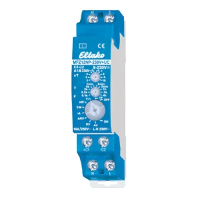 Eltako MFZ12NP-230V+UC | Multifunktions-Zeitrelais | 10 Funktionen | 16A | 0,1s–40h | DIN-Schiene | Blau