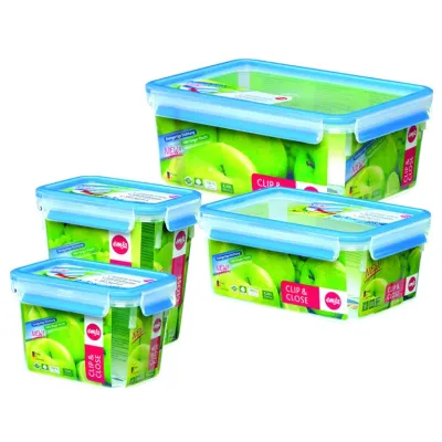 Emsa Clip & Close Frischhaltedose 1,1L rechteckig | BPA-frei | mikrowellengeeignet | blau