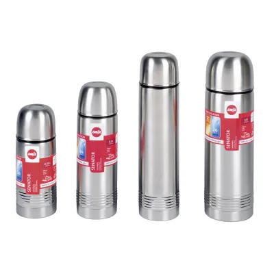 Emsa Isolierflasche Senator 618351600 | Thermosflasche 350 ml | vakuumisoliert | Safe Loc Verschluss | Edelstahl silber