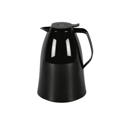 Emsa Isolierkanne Mambo 1,5l Schwarz | Thermoskanne Quick-Tip-Verschluss | 12h heiß, 24h kalt, Kunststoff