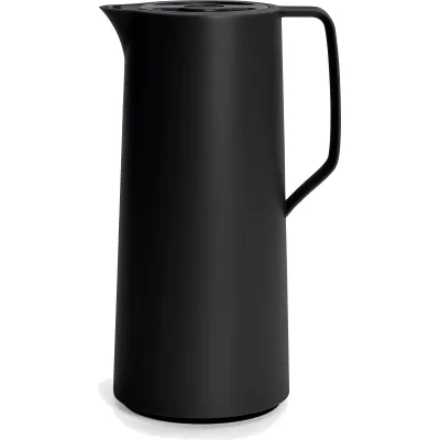 Emsa Isolierkanne Motiva 1L | Quick-Press-Verschluss | Glaskolben | nordisches Design | Made in Germany | schwarz