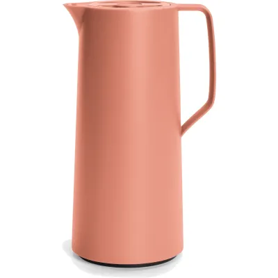 Emsa Isolierkanne Motiva N41709 | 1L | Quick-Press-Verschluss | Glaskolben | 12h heiß | Terrakotta