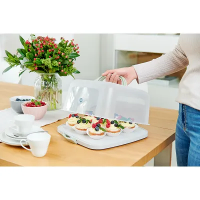 Emsa Kuchenaufbewahrungsbox K32670 Prep&Bake | rechteckig | 37x33 cm | Tragegriff | spülmaschinengeeignet