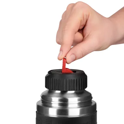 Emsa Isolierflasche SENATOR SLEEVE 515711 | Thermoflasche 0,5l Edelstahl | hält 12h heiß / 24h kalt | Schwarz