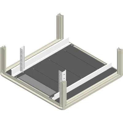 ENOC Bodenblechpaket BPP 812 X1-S | Bodenblech 800x1200 mm | Metall schwarz RAL 9005 | Kabeleinführung