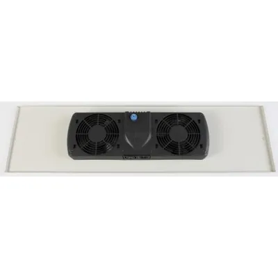 Enoc Dachlüfter FPM 8 X1 | 56917 | 2 Lüfter | Thermostat | 230V AC | 169 m³/h | Plug & Play | 800 mm | Schwarz