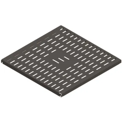 Enoc Fachboden fest FH 480-S 57111 | 19 Zoll Rack | 482x480 mm | 1 HE | Stahlblech | 50 kg Traglast | schwarz RAL 9005