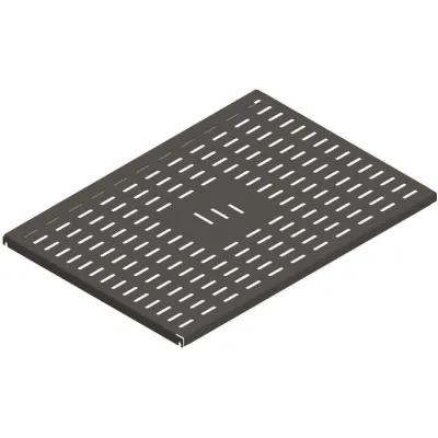 Enoc Fachboden fest FH 680-S 57113 | 19 Zoll Rackboden | 680mm Tiefe | 50kg Tragkraft | Metall Schwarz RAL9005