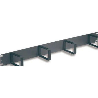 ENOC Kabelführungspanel 1HE TFP 04 S | 19 Zoll | Metall Stahlblech | 482 mm Breite | schwarz RAL 9005