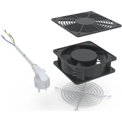 ENOC Lüfter FT 01 | Schaltschranklüfter 230V AC | 84 m³/h | 8W | 120x120x39mm | Axiallüfter | inkl. Anschlusskabel