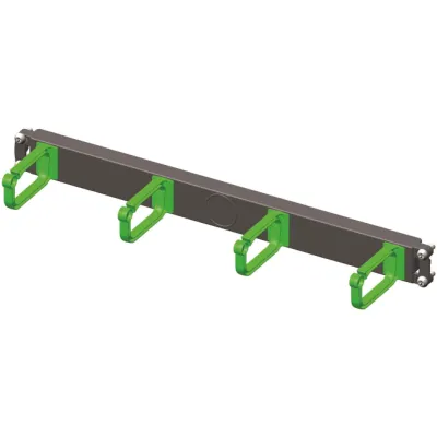 ENOC Kabelführungspanel 19 Zoll KPP 01-G | 1HE | Metall | 485mm | 4 Kabelbügel | schwarz RAL9005