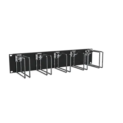 ENOC Kabelführungspanel CPM 02-S 2HE 19" Rack | Metall | 482mm Breite | 5 Kabelführungsringe | schwarz RAL 9005