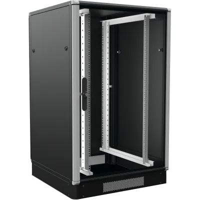 Enoc BASIC 19 Zoll Serverschrank 24HE 8813-S-PA | 800x800x1300 mm | Aluminium/Stahl | Glastür | zerlegbar | IP20