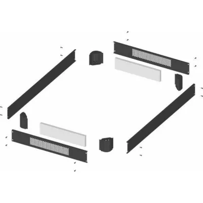 ENOC Sockelsystem SOP 66 X1-DE-S | belüftetes Sockelpaket für Schaltschrank 600x600x100 mm | Stahl | schwarz