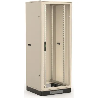 ENOC 19" Serverschrank F1 81021-DE1-PA | 42HE | 800x1000x2100 mm | Aluminium Hybrid | Glasfront | 1500kg | IP20 | grau