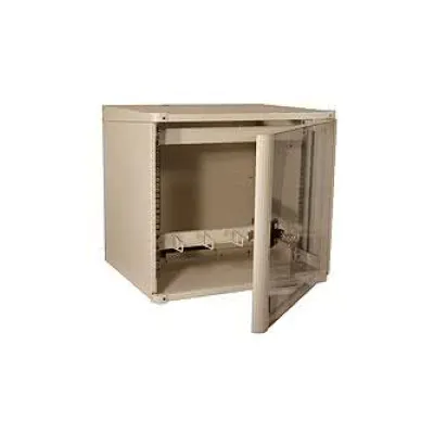 ENOC Wandschrank NSVE 218 21HE 800x565x999mm | 19 Zoll Netzwerkschrank Glastür | Aluminium pulverbeschichtet grau