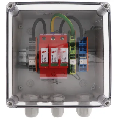 enwitec Generatoranschlusskasten 900913 Cube | DC-Stringbox PV bis 1100V | Typ 2 Überspannungsschutz | 2 Strings | IP65