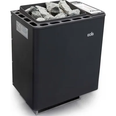 EOS Kombi-Saunaofen Bi-O Thermat 94.5485 | 7,5 kW | Wandmontage | Verdampfer | anthrazit | Edelstahl | 45x76x38 cm
