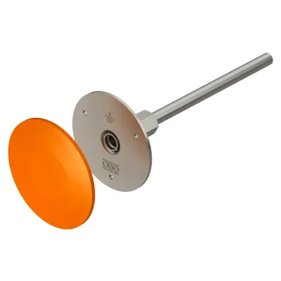 OBO BETTERMANN Erdungsfestpunkt 205 DG L180 V4A | M10/M12 Doppelgewinde | Edelstahl 316 | 180mm | Ø 80mm | Abdeckung
