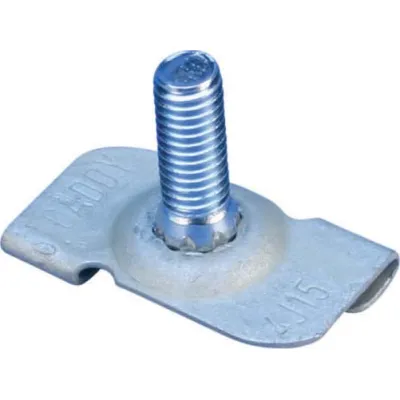 ERICO Caddy Drehklemme 4J15M | M6 Gewinde | Befestigungsklammer für 1,5–4 mm Flansch | Federstahl | zinkbeschichtet
