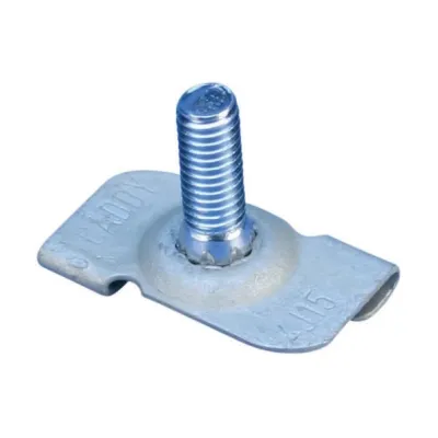 ERICO Caddy Drehklemme 4J15M | M6 Gewinde | Befestigungsklammer für 1,5–4 mm Flansch | Federstahl | zinkbeschichtet