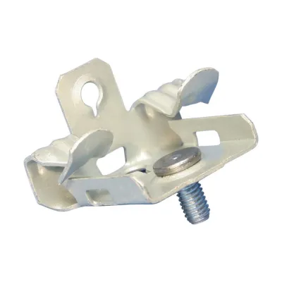 ERICO CADDY Befestigungsklammer EM912SM16 M6 | Kantenclip | Federstahl | für Flanschstärke 14-20mm | Gewindestift