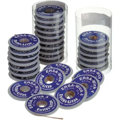 Ersa Entlötlitze 0WICKNC2.7/SB | No-Clean | mit Flussmittel | Breite 2,7mm | Länge 1,6m | für SMD-Leiterplatten
