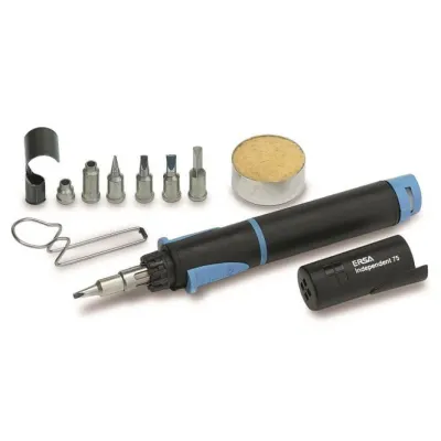 ersa Gas-Lötset Independent 75 | mobiler Gaslötkolben 15–75W | Piezo-Zündung | Set mit Zubehör