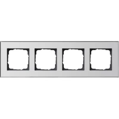 GIRA Abdeckrahmen 4-fach Esprit 021410 | Metall | hochglanzpoliert | waagerecht & senkrecht | Chrom