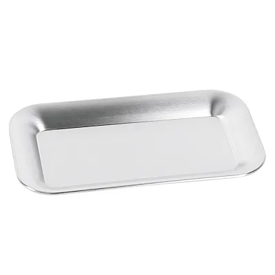 APS Serviertablett 30118 Kaffeehaus | Tablett Edelstahl rostfrei | 21,5x13 cm | stapelbar | spülmaschinenfest | silber