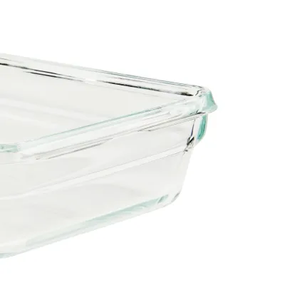 EMSA Frischhaltedose Clip & Close 18503 | Glas rechteckig 3,0l | ofenfest 420°C | mikrowellen- & gefriergeeignet | rot