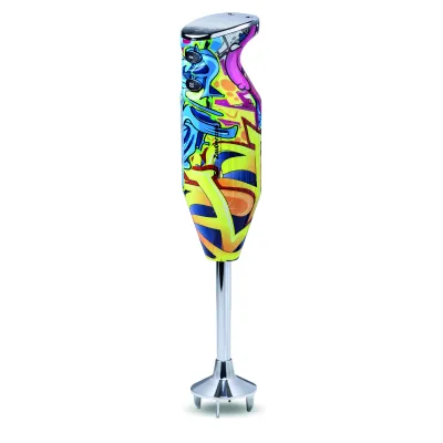 ESGE Stabmixer 91003 Zauberstab Design Edition Pop-Art | 200W | 2 Stufen | Edelstahl/Kunststoff | inkl. Zubehör | Bunt