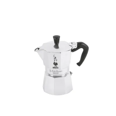 Bialetti Espressokocher Moka Express 06799 | 3 Tassen | Aluminium | Herdplattengeeignet | Original italienisch | Silber