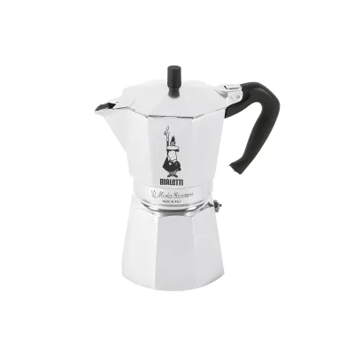 Bialetti Espressokocher Moka Express 06800 | 6 Tassen | Aluminium | Sicherheitsventil | Silber/Schwarz