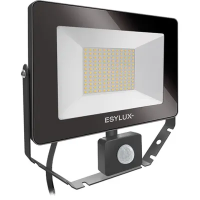 ESYLUX LED-Strahler AFL BASIC 50W | 3000K Warmweiß | 5000lm | IP65 | Bewegungsmelder | schwenkbar | schwarz