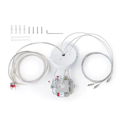 ESYLUX Befestigungsset SVENJA WIRE PENDULUM SET 2000 EO10850578 | Abhängeset 2m | 3 Drahtseile | Aluminium | weiß