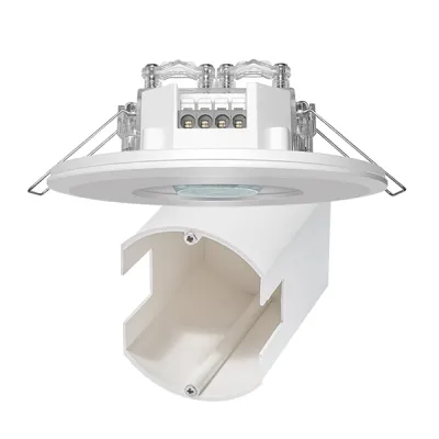 ESYLUX Präsenzmelder PD-FLAT-E 360i/8 RW | 360° Deckenmelder | 8m Reichweite | LED-optimiert | IP20 | weiß