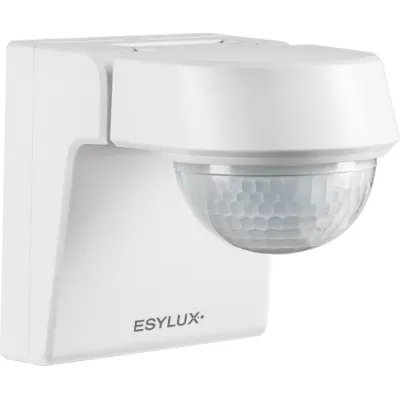 ESYLUX Bewegungsmelder DEFENSOR MD 230° | EM10025372 | PIR Sensor außen | 40 m Reichweite | IP55 | Aufputz | weiß
