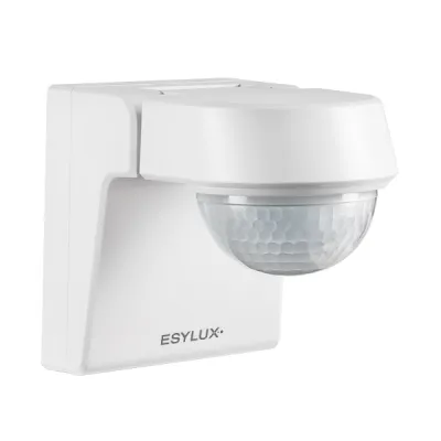 ESYLUX Bewegungsmelder DEFENSOR MD 230° | EM10025372 | PIR Sensor außen | 40 m Reichweite | IP55 | Aufputz | weiß