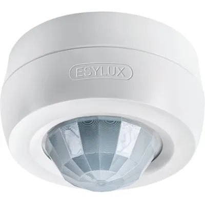 ESYLUX Decken-Präsenzmelder PD 360/24 BASIC IP54 EB10431289 | 360° PIR Sensor | 24m Reichweite | Aufputz | 230V | Weiß