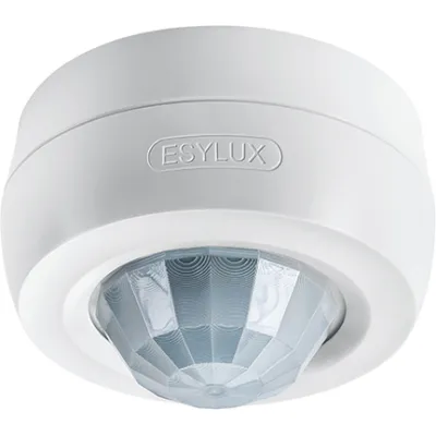 ESYLUX Decken-Präsenzmelder PD 360/24 BASIC IP54 EB10431289 | 360° PIR Sensor | 24m Reichweite | Aufputz | 230V | Weiß