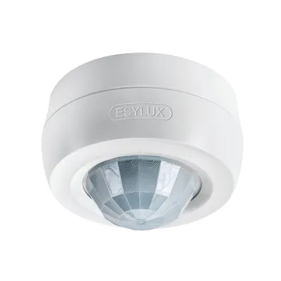 ESYLUX Decken-Präsenzmelder PD 360/24 BASIC IP54 EB10431289 | 360° PIR Sensor | 24m Reichweite | Aufputz | 230V | Weiß